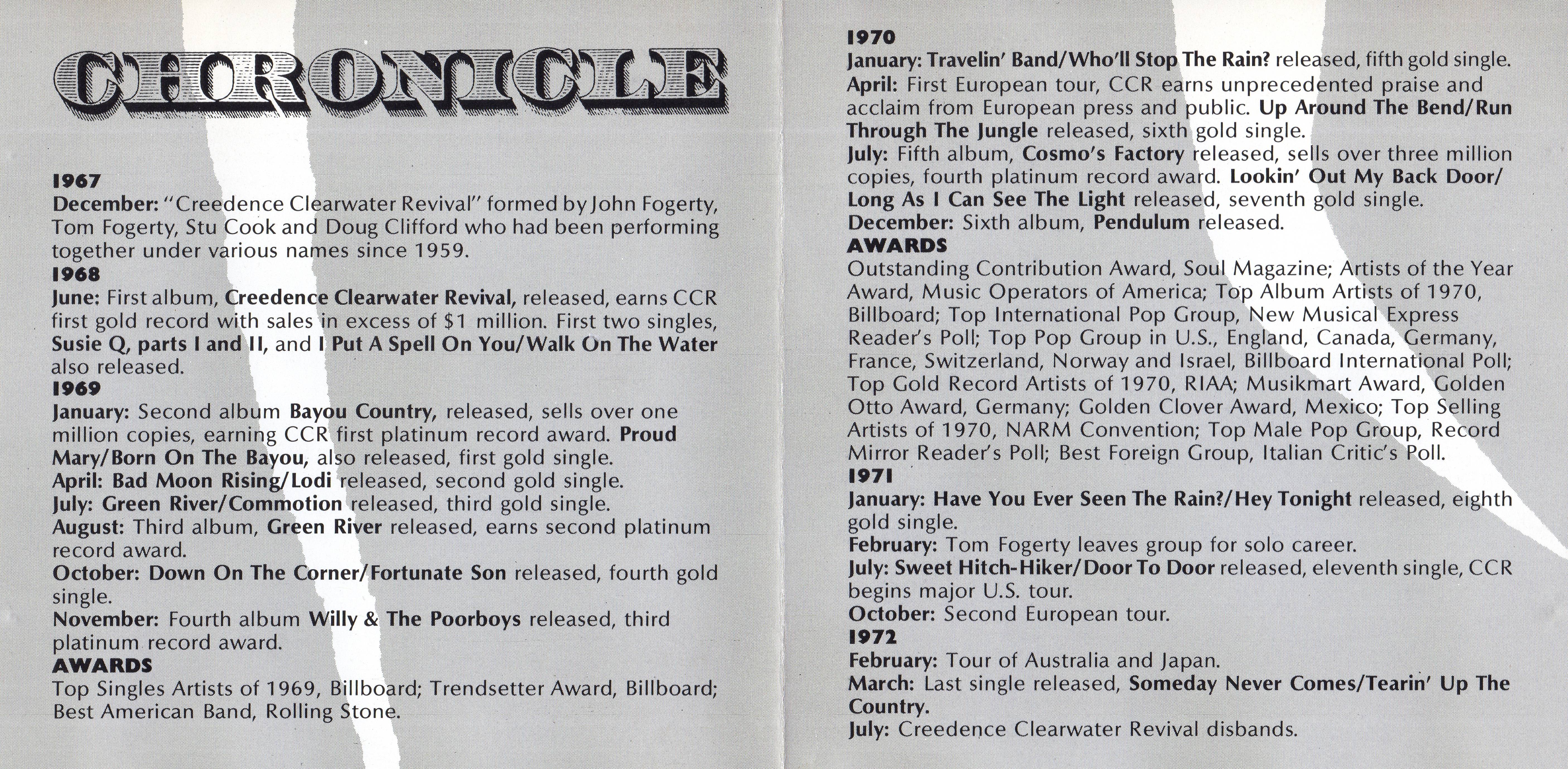 Creedence Clearwater Revival Chronicle : Booklet2 UK